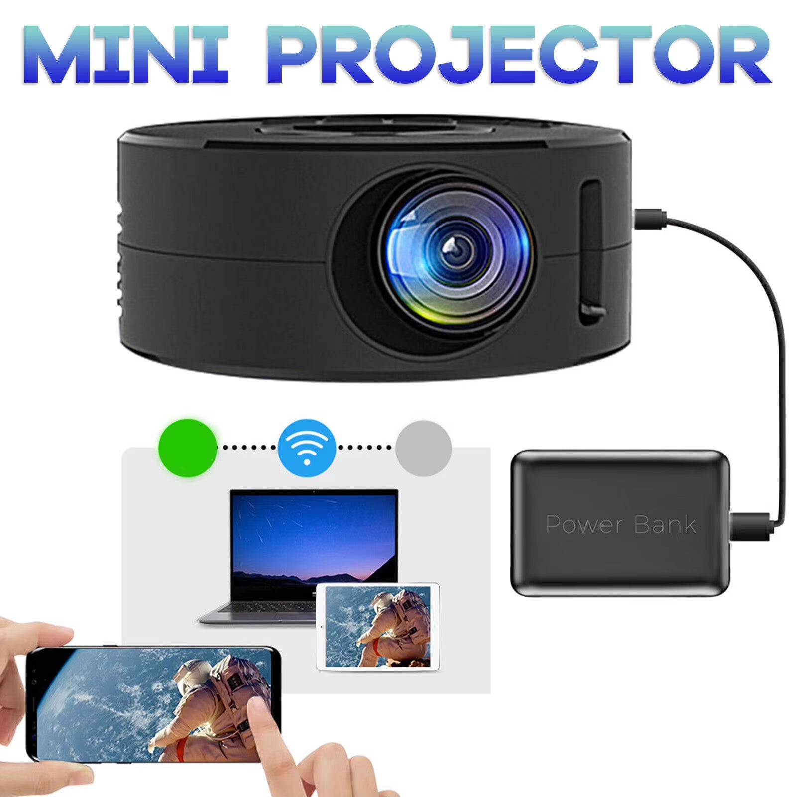 Glowview™ Mini LED Projector – Big Screen Magic in the Palm of Your Hand