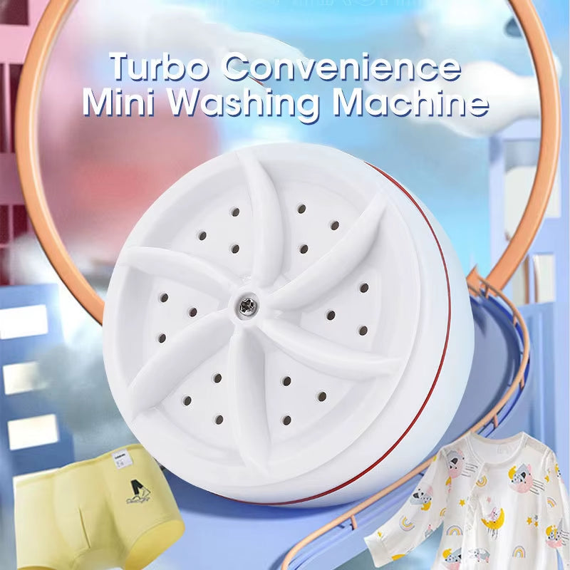 Turboclean™ Mini Washer: Usb-Powered Ultrasonic Laundry Solution for Home & Travel