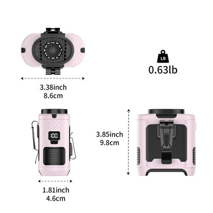 Portable 10,000Mah Power Bank: 3-In-1 Fan, Torch & LED Light
